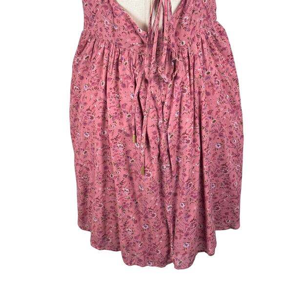 MADEWELL RUFFLE V-NECK FLORAL MINI DRESS IN VINTAGE PINK NWT WOMEN'S SIZE 10 - Picture 10 of 16